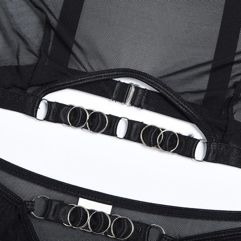 Cut Out Transparent Bra And Panty Set