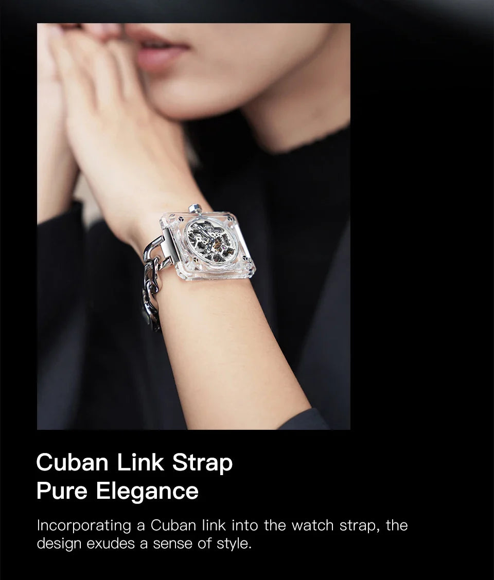 CIGA Design crystal love series elegant skeleton automatic watch for ladies