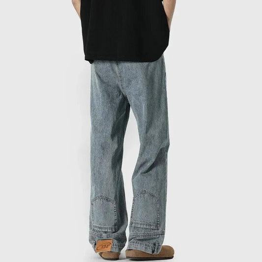 High street fashion baggy jeans reverse pocket design