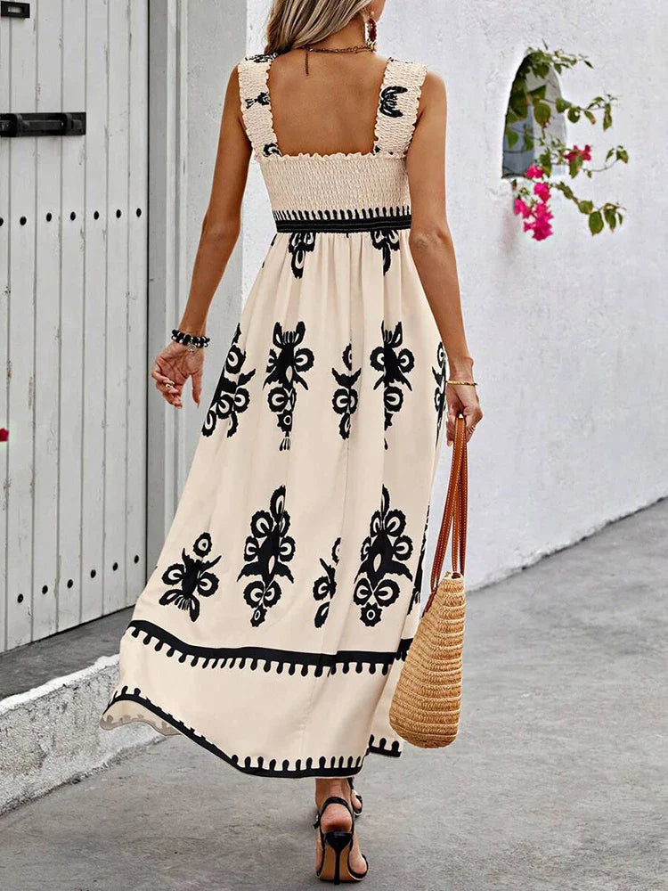 Girls floral long dress beach summer street style dress