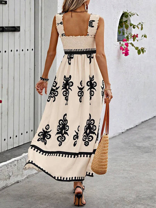 Girls floral long dress beach summer street style dress