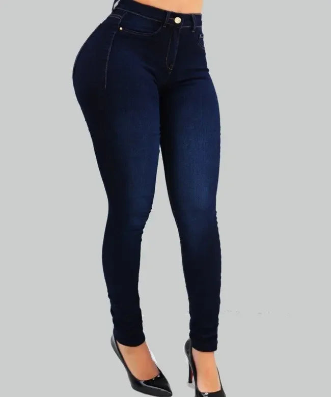 women high waist shaping jeans solid color skinny denim fit street style