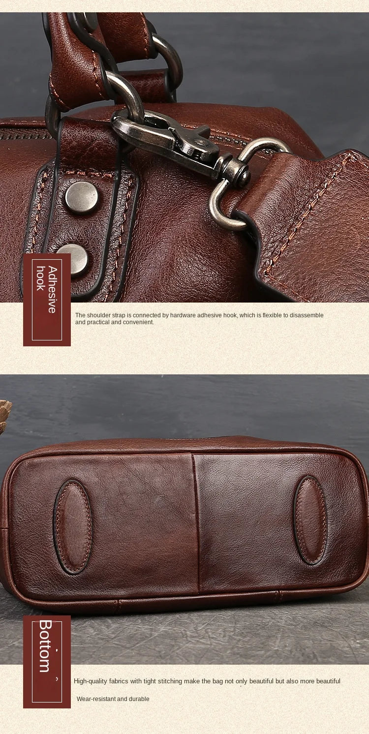 women genuine leather tote bag classic cowhide shoulder handbag with zipper