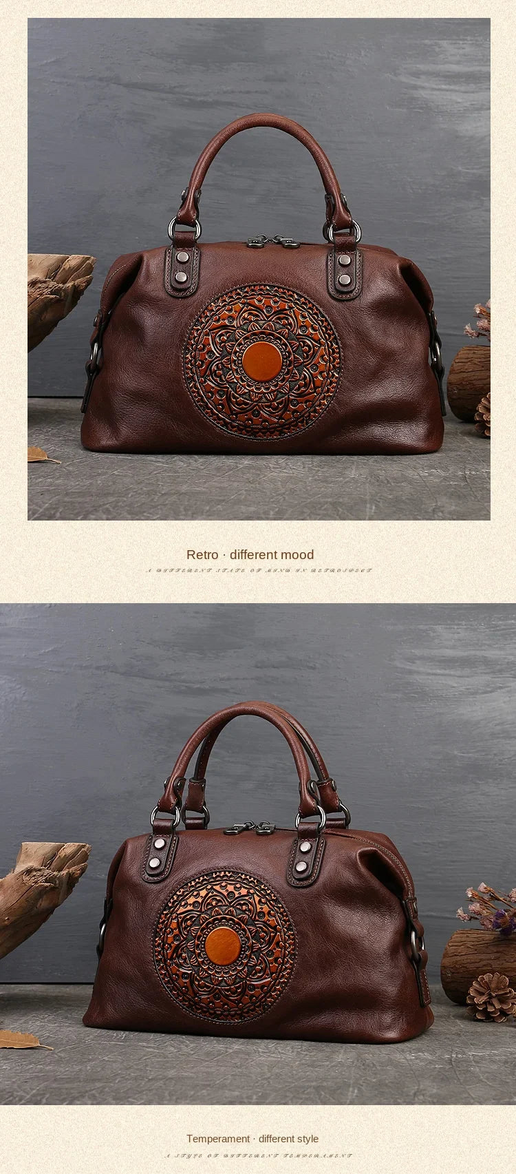 women genuine leather tote bag classic cowhide shoulder handbag with zipper