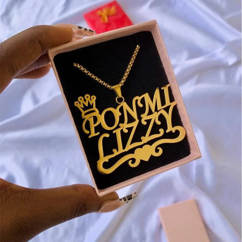 thick bead chain custom name necklace personalized  for women men party gifts