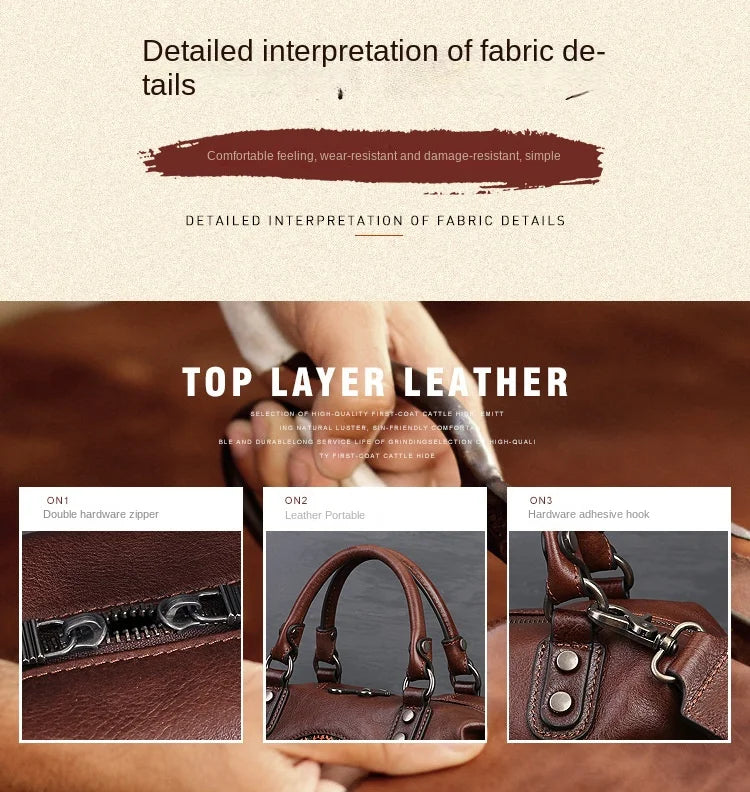 women genuine leather tote bag classic cowhide shoulder handbag with zipper