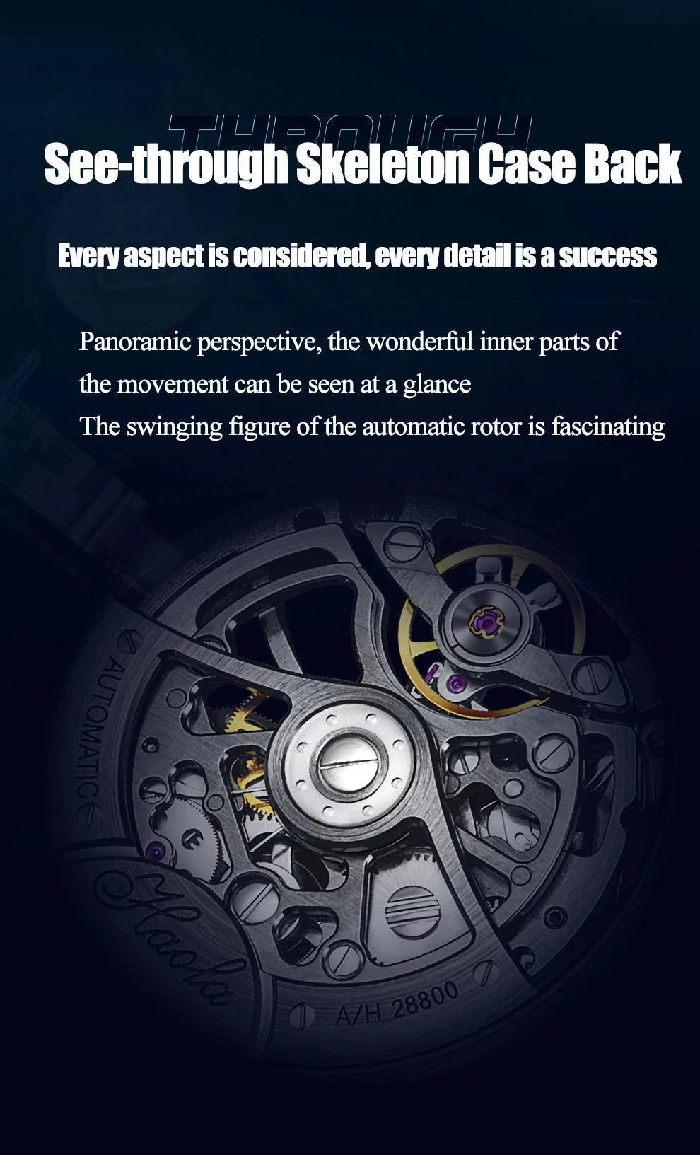 Haofa skeleton,Luxury automatic mechanical watch