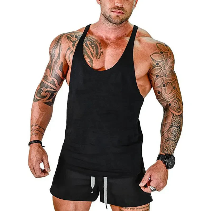 Men gym stringer tank – muscle workout vest for fitness