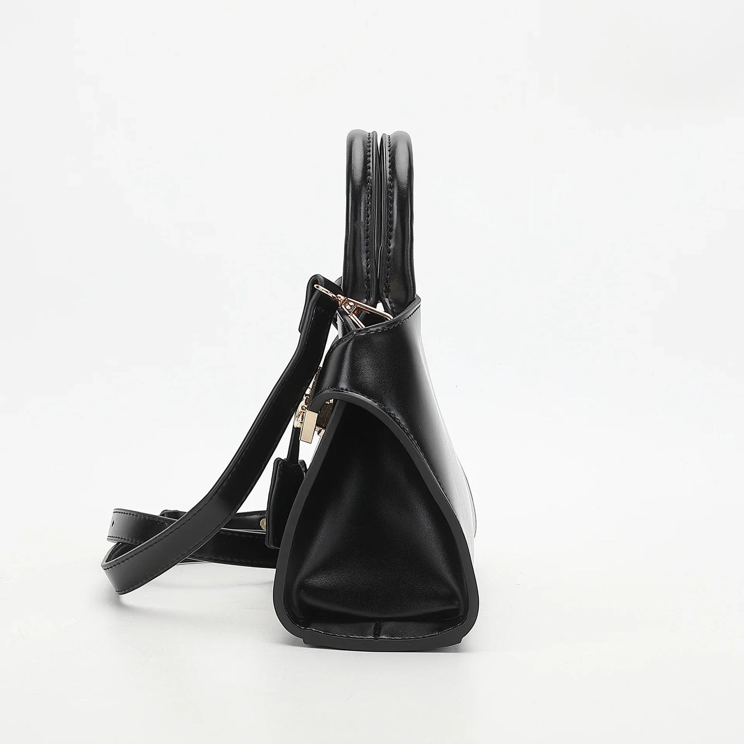 Ari modern classic shell bag – soft structured style double lock charm