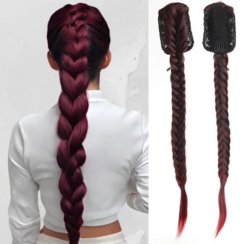 Ponytail extensions – 24 inch synthetic curly drawstring hairpiece for women