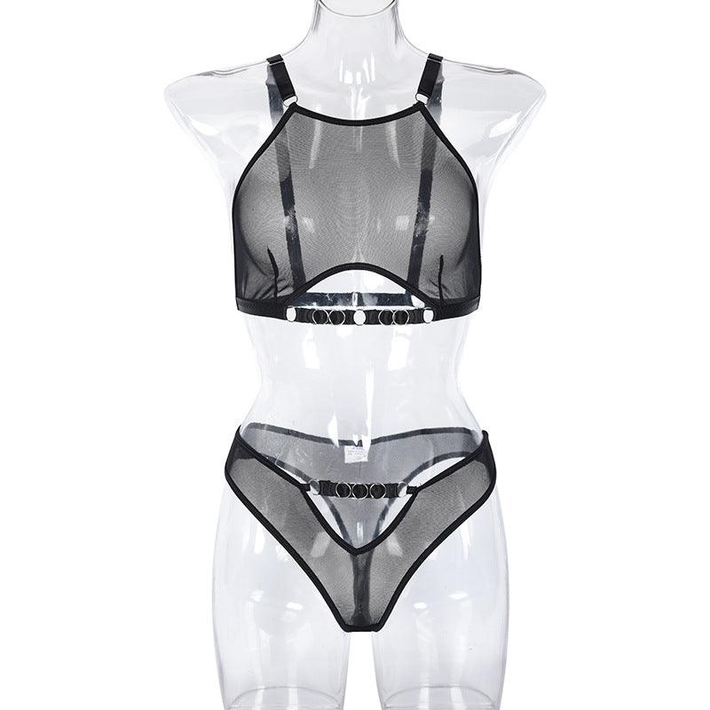 Cut Out Transparent Bra And Panty Set