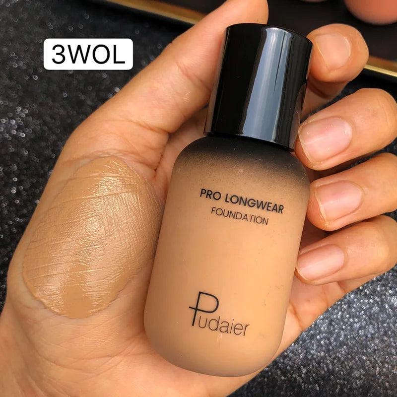 Face liquid foundation makeup waterproof base whitening cover dark circle