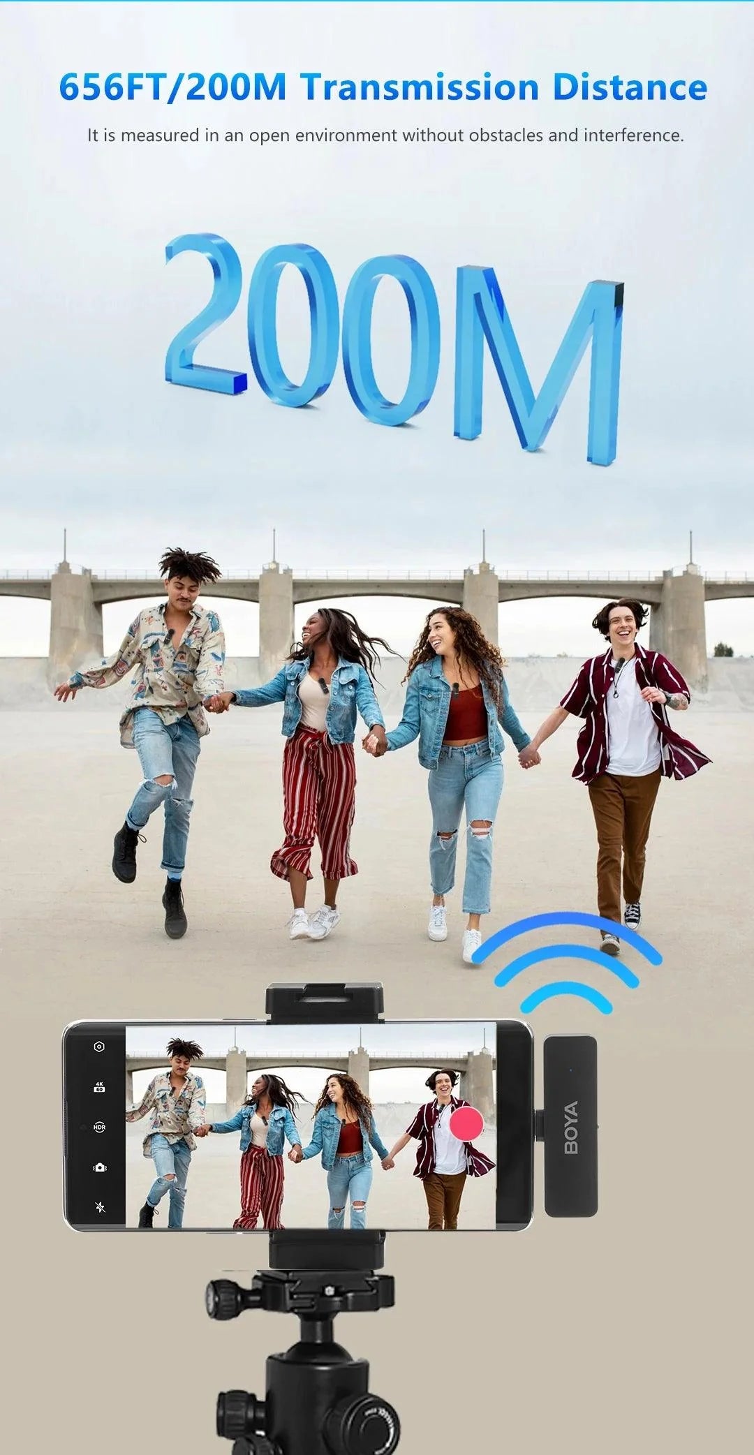 BOYA-V4U wireless microphone for phone & pc video recording live streaming