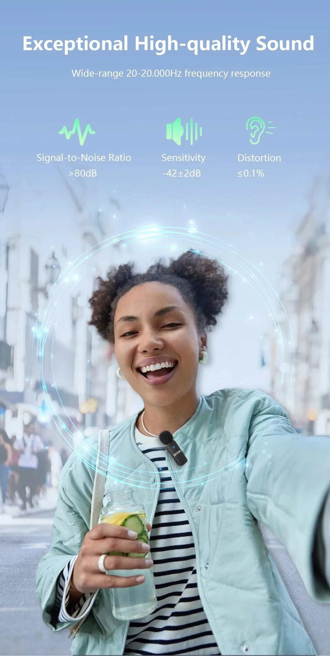 BOYA-V4U wireless microphone for phone & pc video recording live streaming