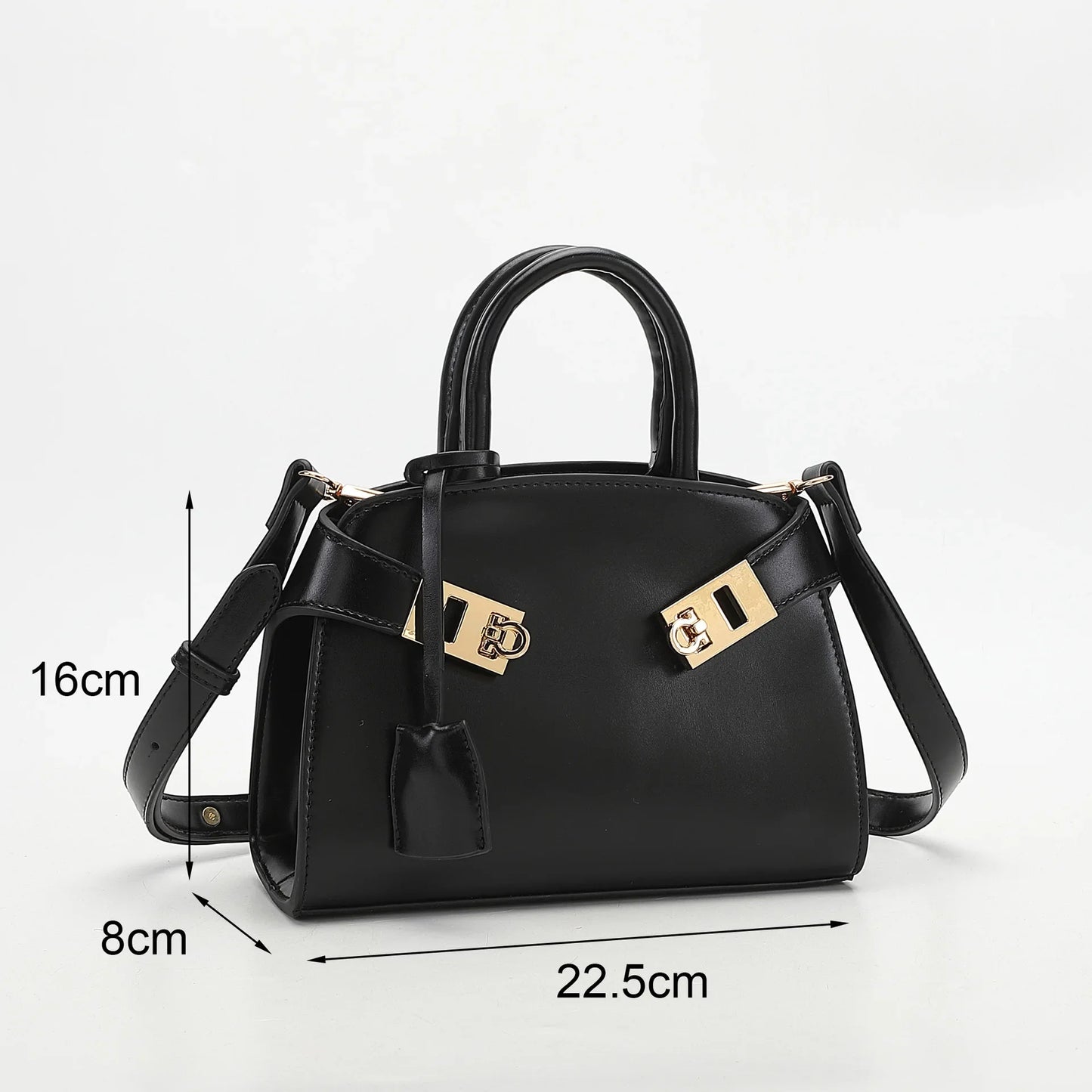 Ari modern classic shell bag – soft structured style double lock charm