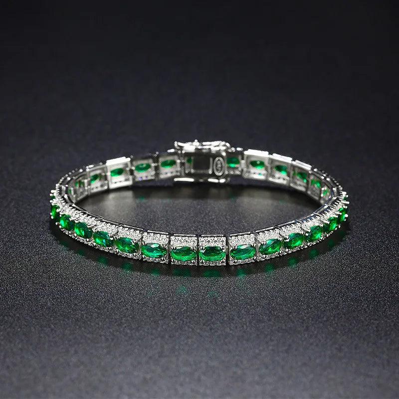 Handmade emerald diamond bangle bracelet jewelry gift for girls