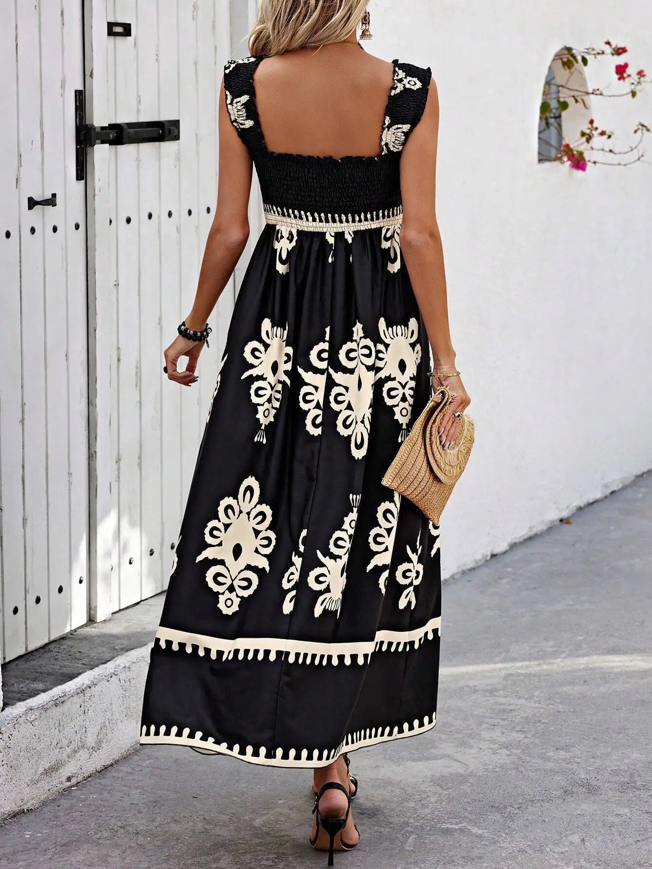 Girls floral long dress beach summer street style dress