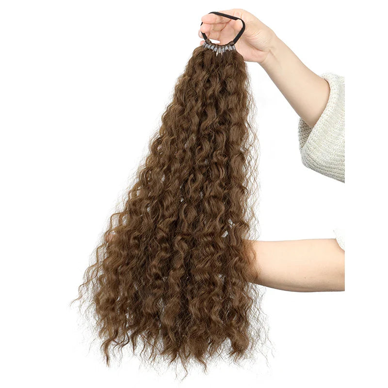 Synthetic long curly ponytail with elastic hair rope – daily & party hair extension