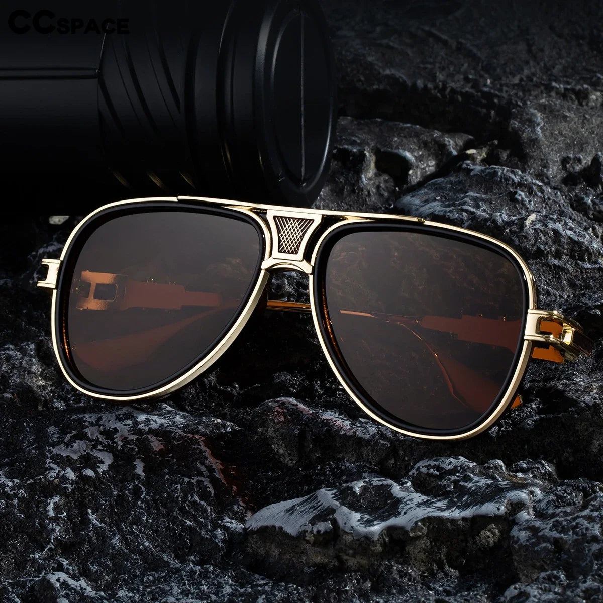 new men's pilot sunglasses retro polarized brown hd lens driving sunshade
