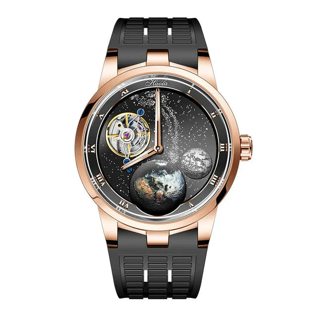 Haofa luxury men watch carrousel sapphire starry dial mechanical wristwatch