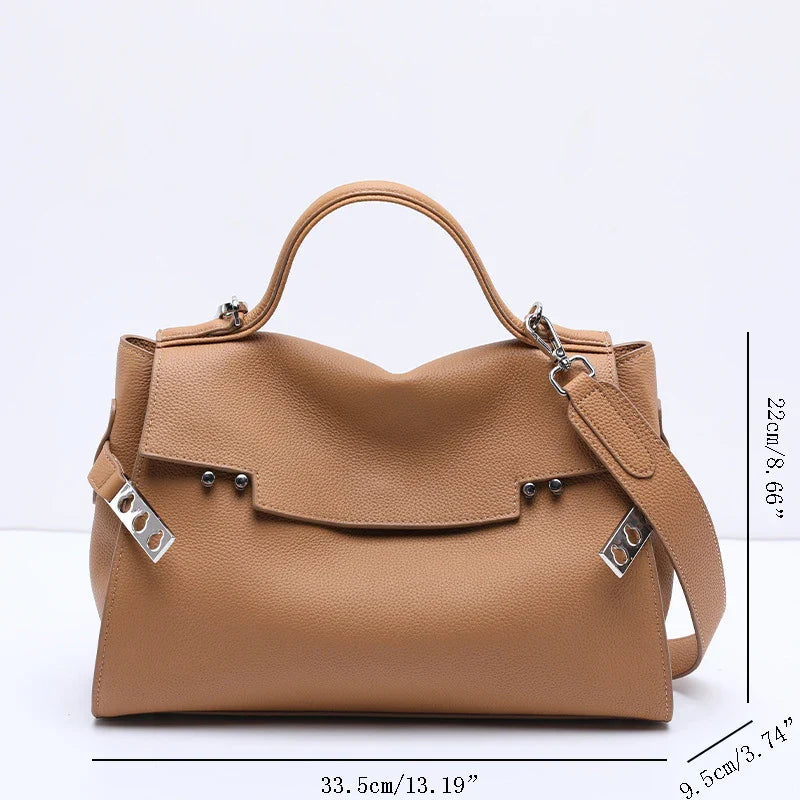 ARI luxury soft cowhide leather shoulder bag classic fashion