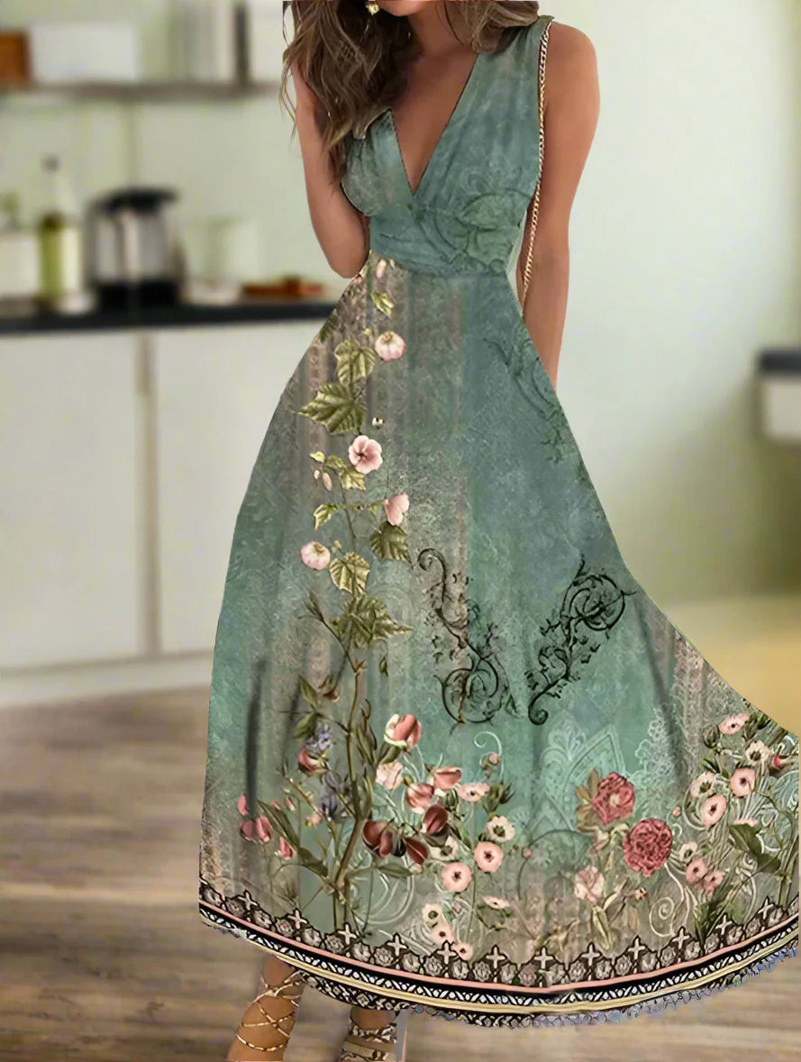 New latest Fashion v neck sleeveless  beach party office holiday dress