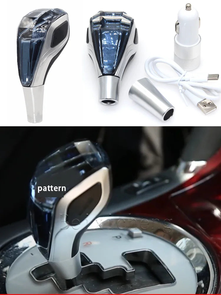 Universal Crystal lighting gear shift knob lever stick handball for cars lover