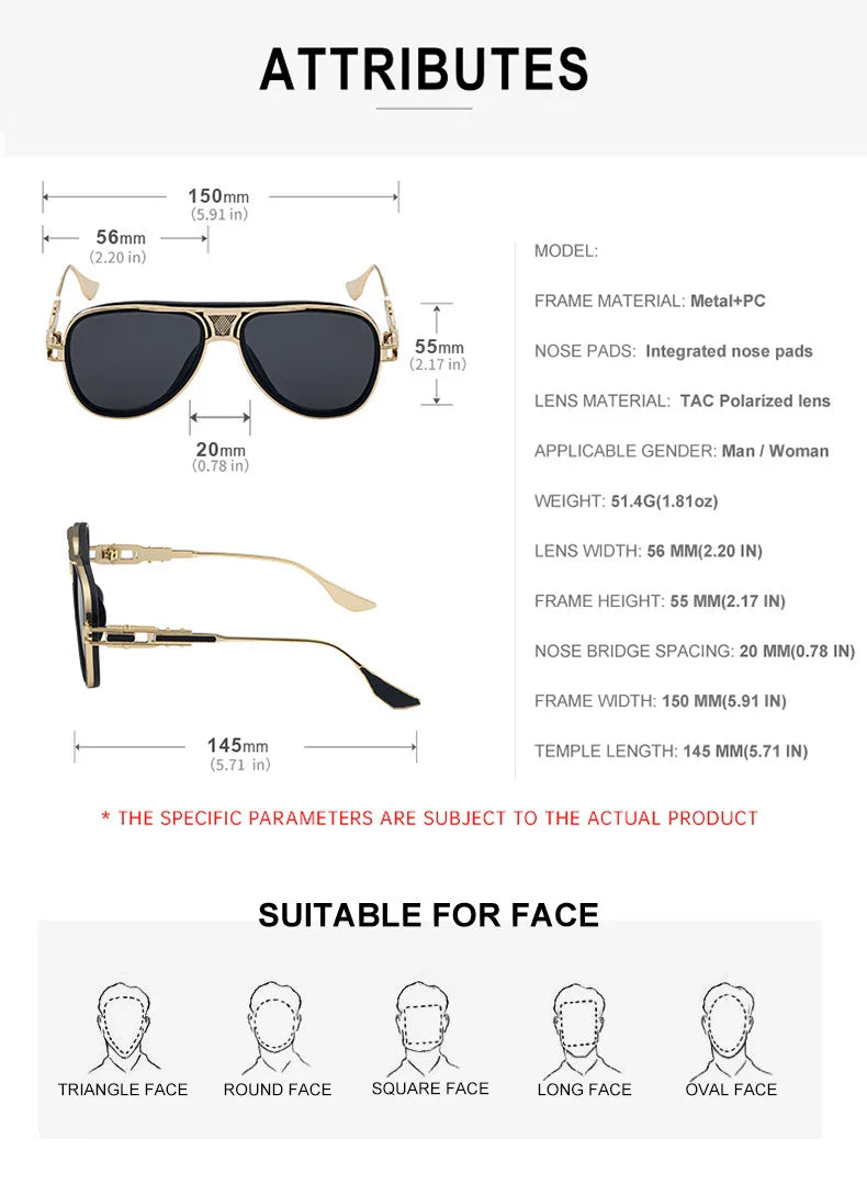 new men's pilot sunglasses retro polarized brown hd lens driving sunshade