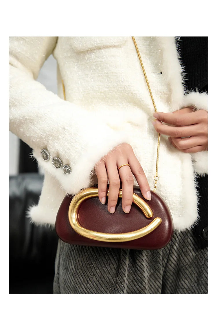 stylish mini chain purse women retro shoulder bag