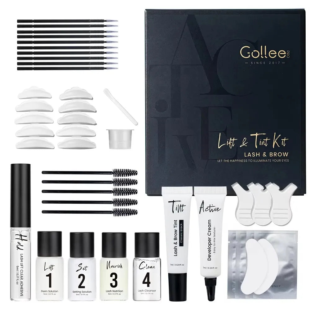Gollee Semi permanent lash & brow tint natural black eyelash lifting & perming kit