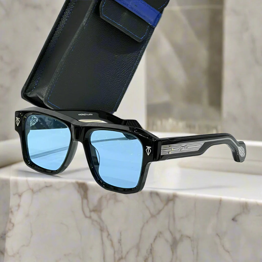 japanese vintage thick acetate sunglasses – unisex square fashion eyewear by estoque | high quality designer style