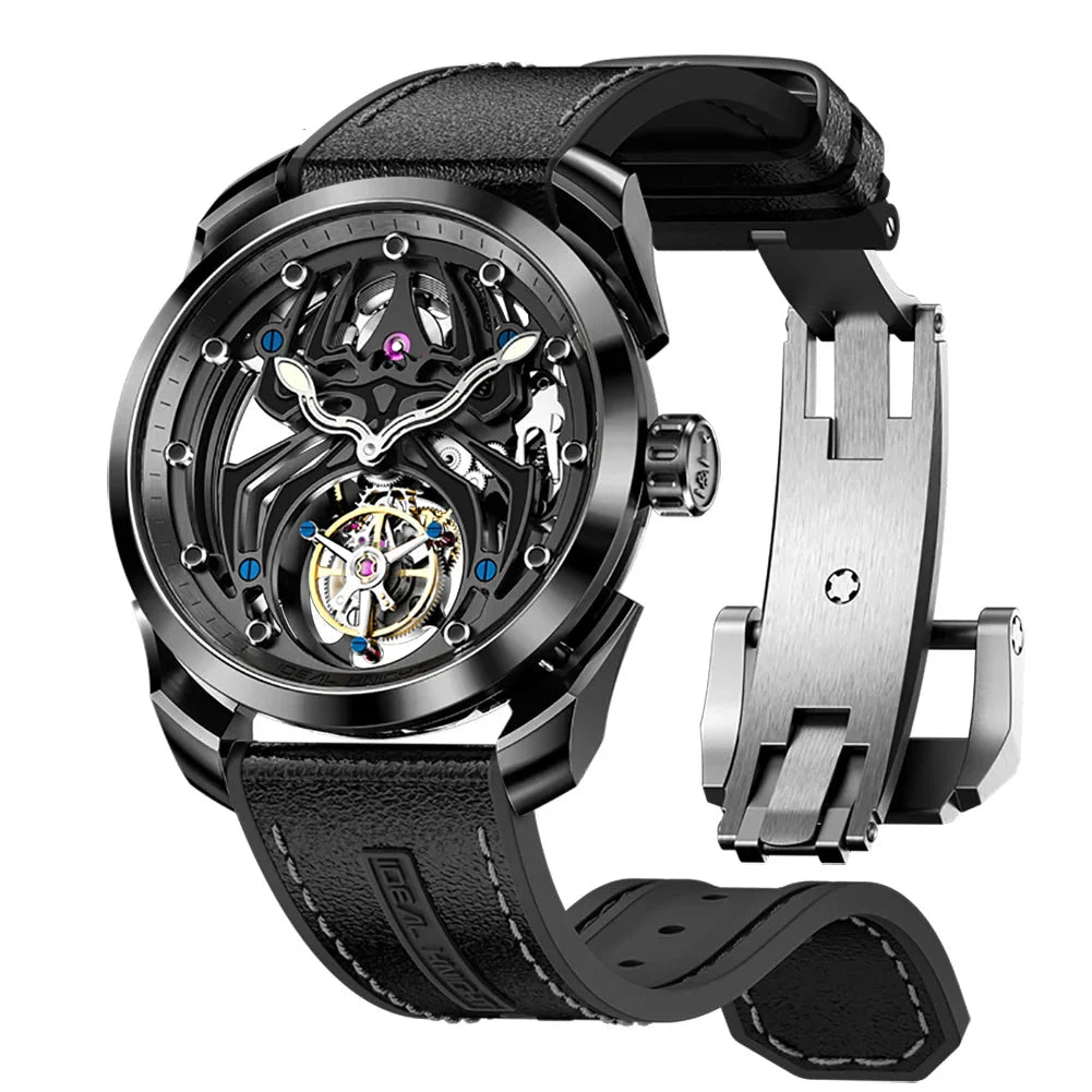 IDEAL KNIGHT automatic tourbillon skeleton flywheel luxury mechanical watch