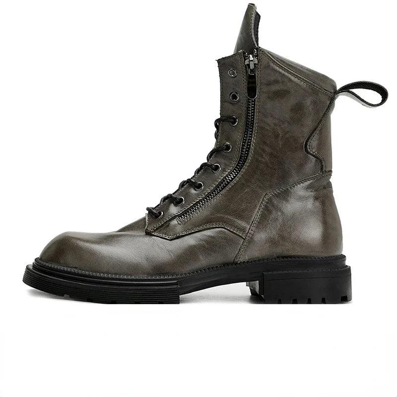 fashion luxury genuine leather designer british style handmade boots