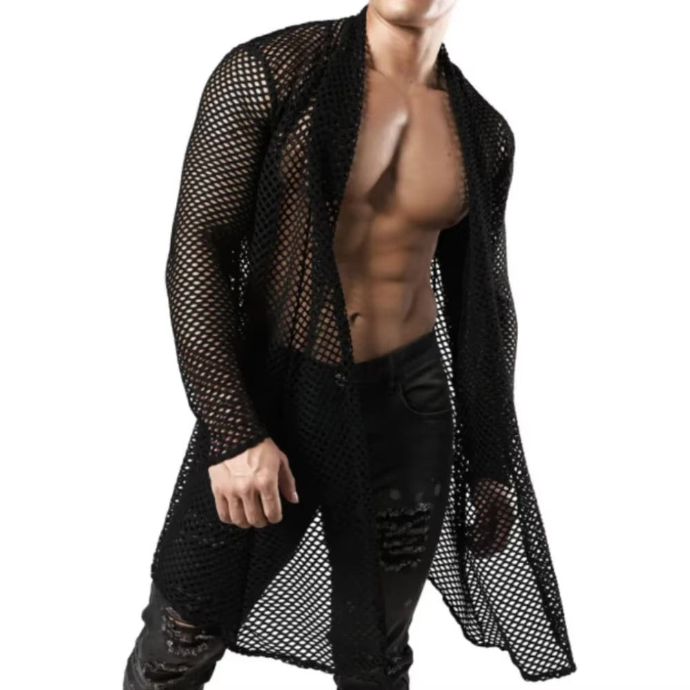 Hollow Out Grid Cardigan