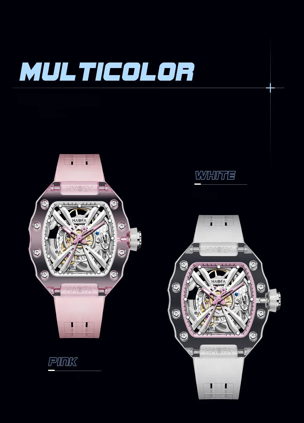 Haofa luminous crystal watch automatic mechanical timepiece