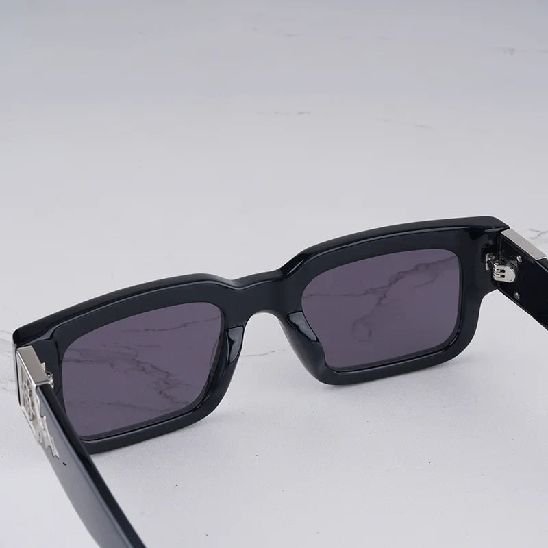 Getaway jet black thick acetatе high‑street shades luxury eyewear