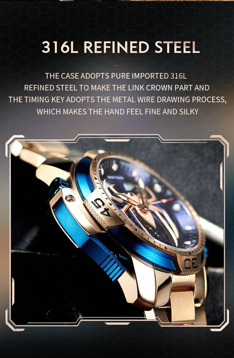 REEF TIGER design sport automatic watch spider dial