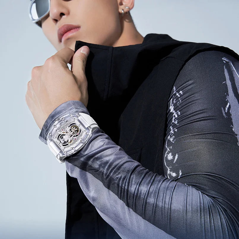 Bonest Gatti luxury automatic watch polar bear skeleton dial