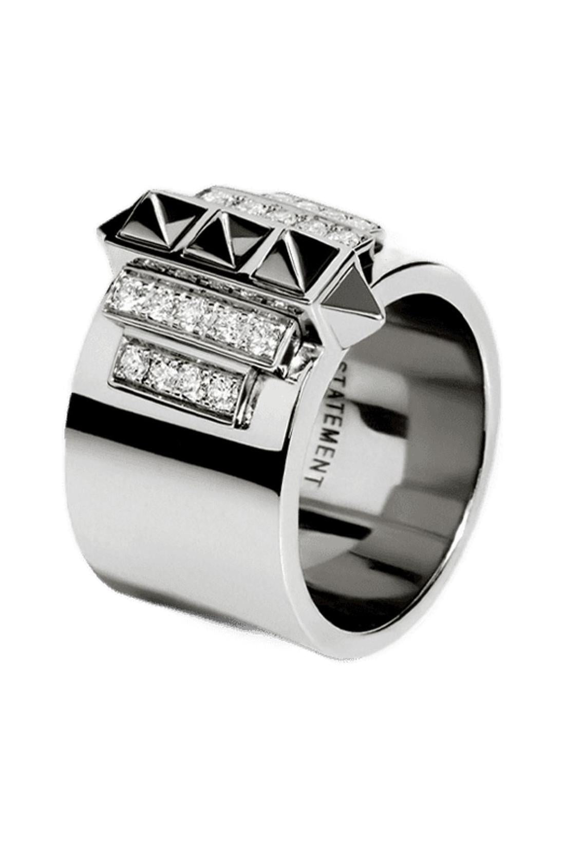 Ring Rockaway Pinky 5 Picots aus Diamanten/Silber