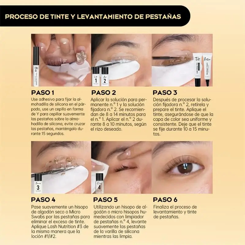 Gollee Semi permanent lash & brow tint natural black eyelash lifting & perming kit