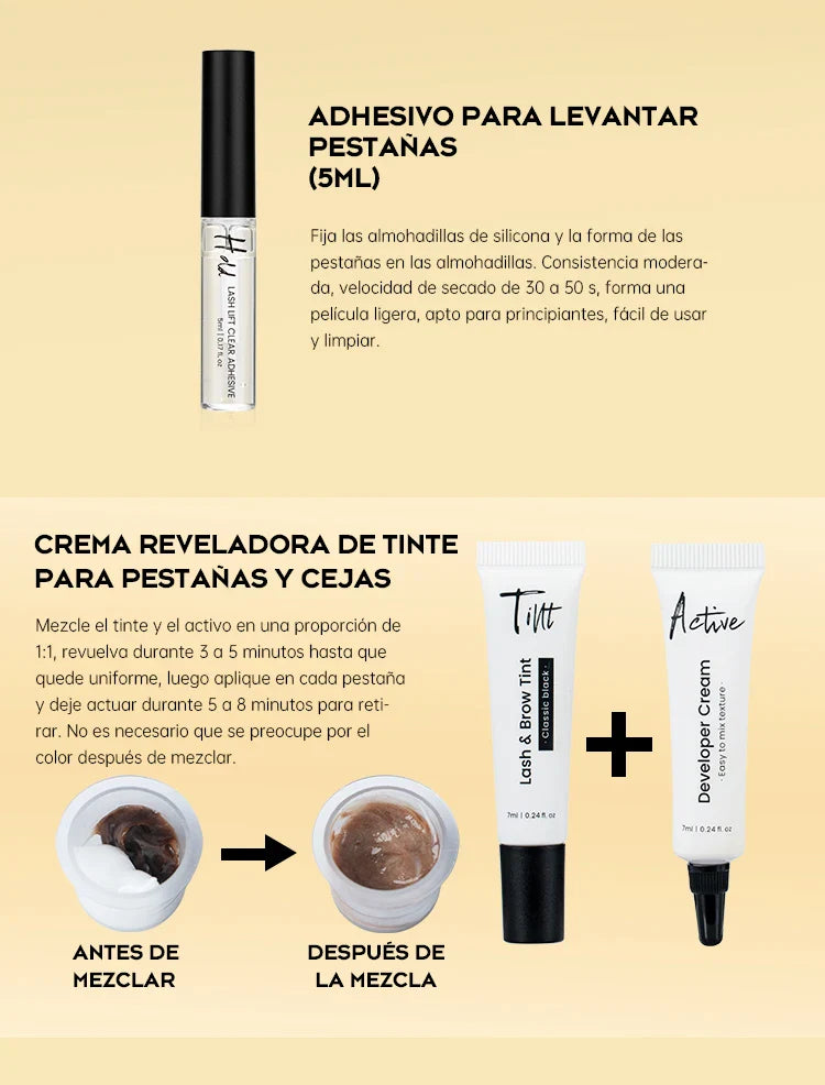 Gollee Semi permanent lash & brow tint natural black eyelash lifting & perming kit