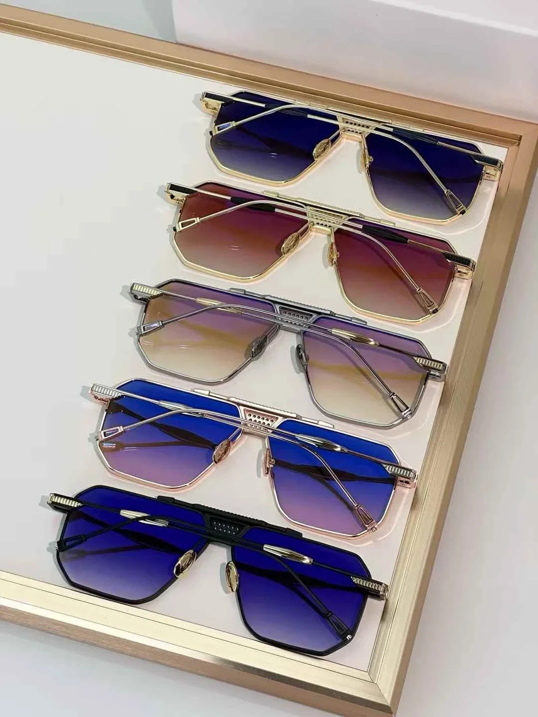 T Henri berlinette ultralight titanium square pilot sunglasses