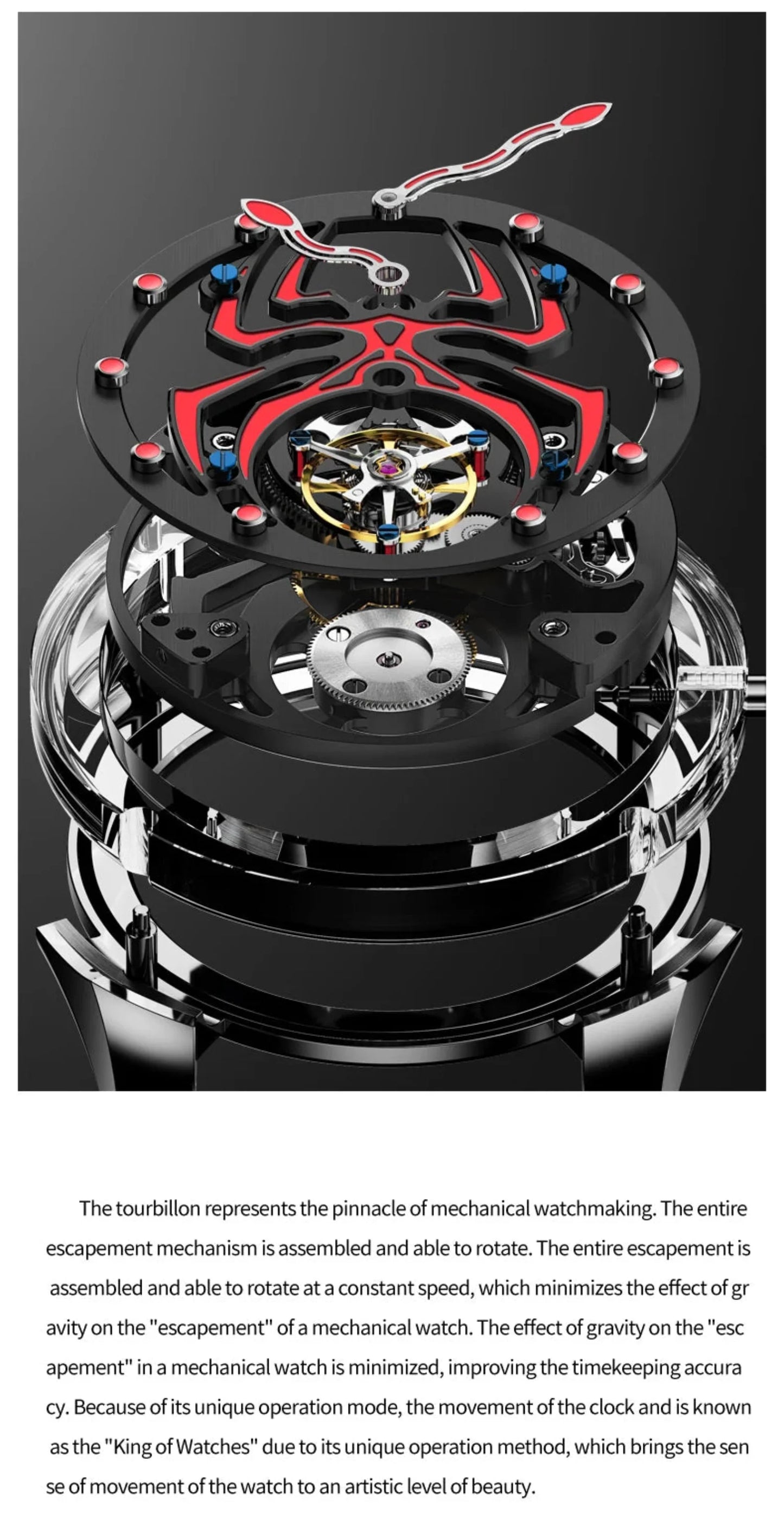 IDEAL KNIGHT automatic tourbillon skeleton flywheel luxury mechanical watch