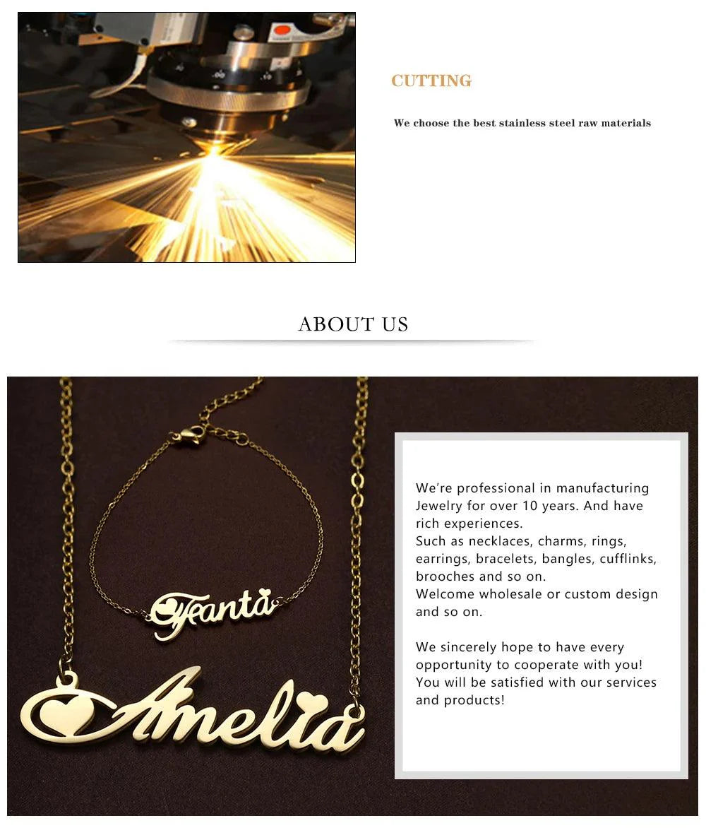 Your name on Necklace  Stainless Steel Jewelry