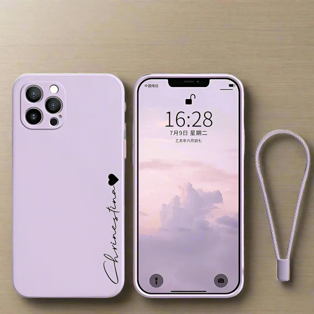 Your name case for iPhone soft liquid silicone shockproof diy cover