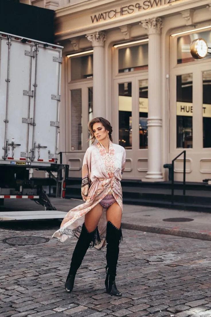 Girls ethnic style bikini beach cover up