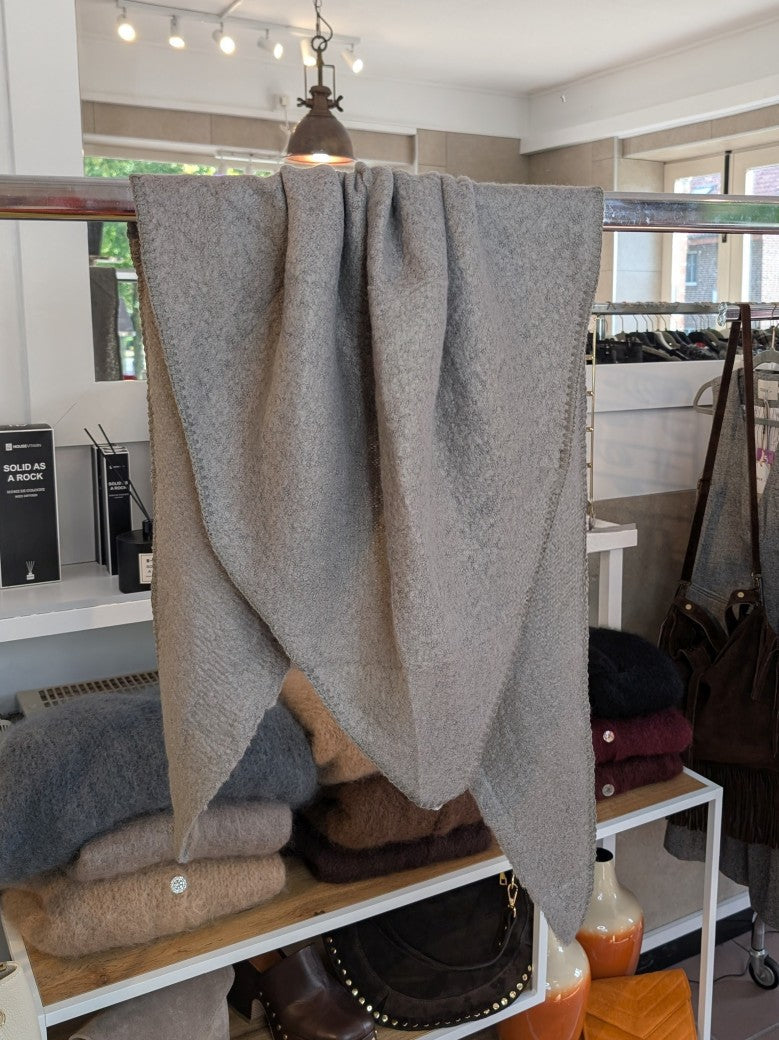 Schal Flauschig Dreieckstuch Dunkelgrau Grau Viskose