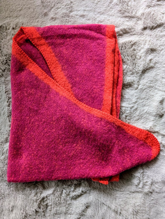 Schal Flauschig Dreieckstuch Pink Orange Viskose