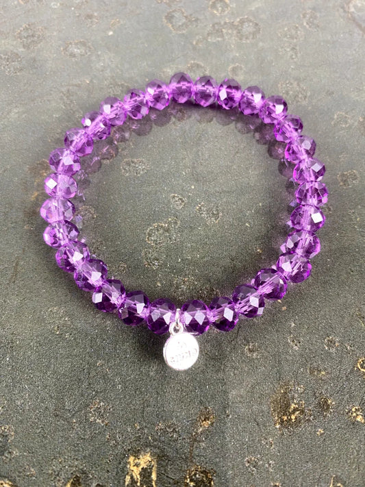 Armband Kristall Flieder eckig mit Quaste