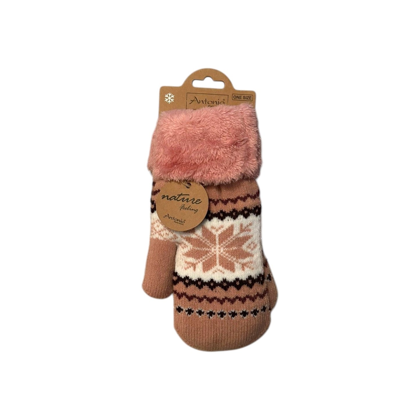 Winter Damen Fäustlinge » Winterfäustlinge Schneeflocke » Damenhandschuhe » warme Strickhandschuhe